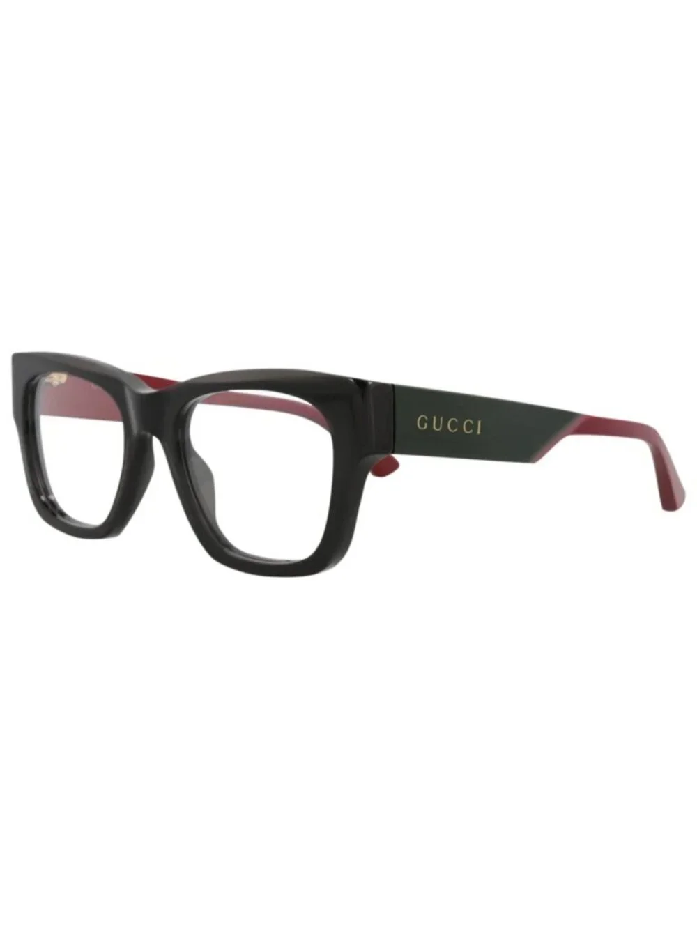 New Gucci Women's Eyeglasses Square Rectangle Recycled Acetate Frame Mens Black